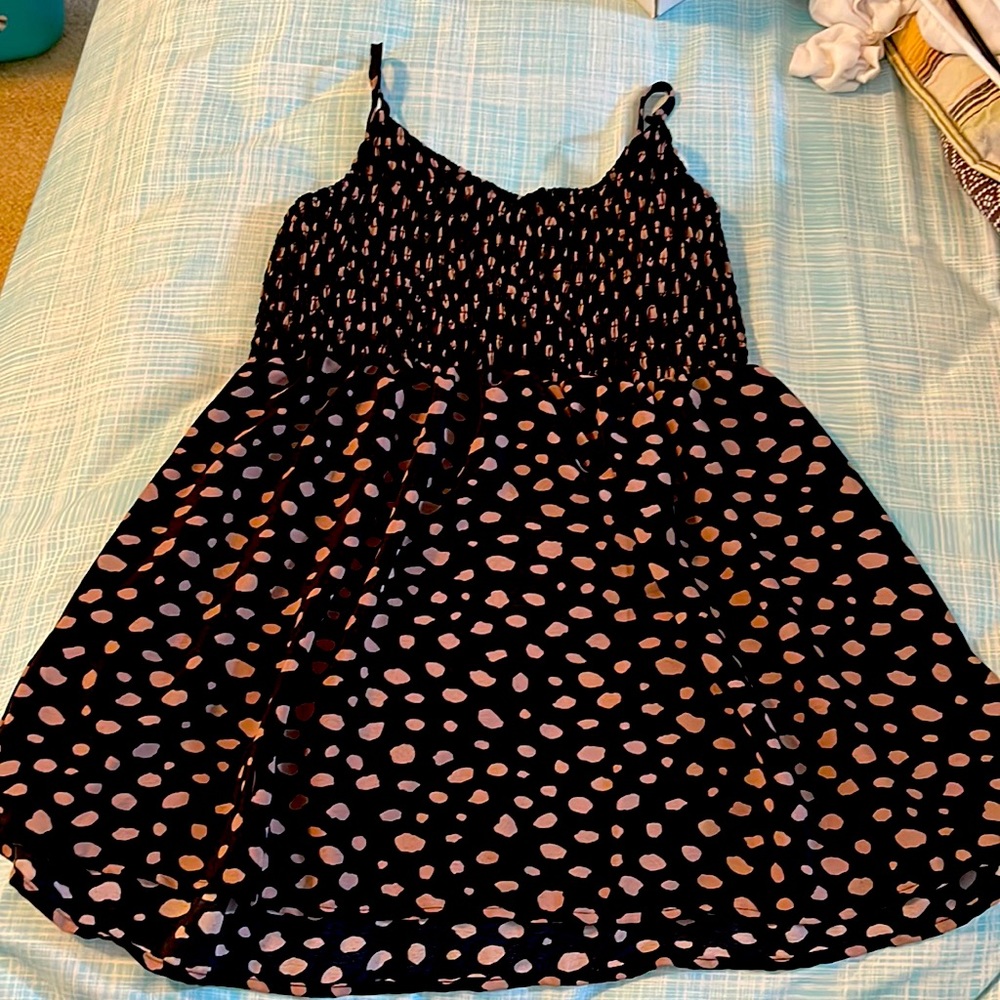 Black and Tan, animal printed Baby Doll Tank. Size Medium. Accordion Type bust